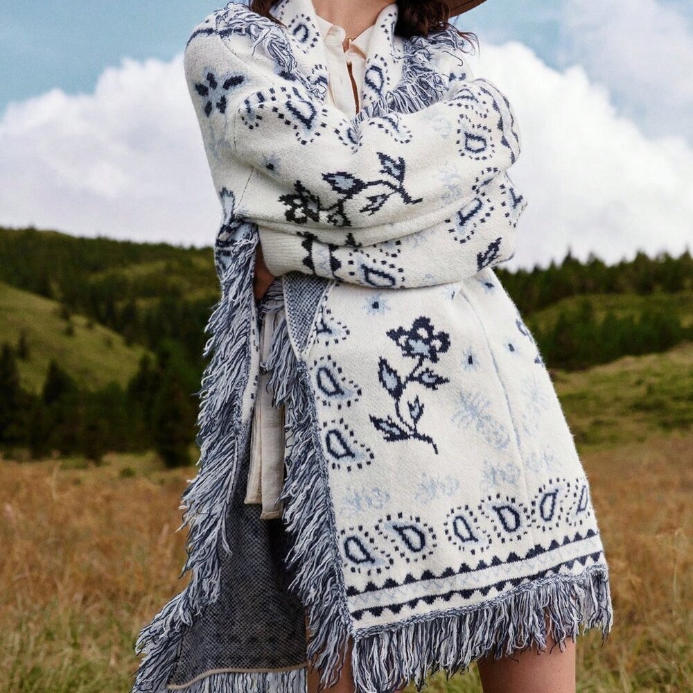 Multicolor Casual Women's Bohemian Cardigan - Picture 6 of 8